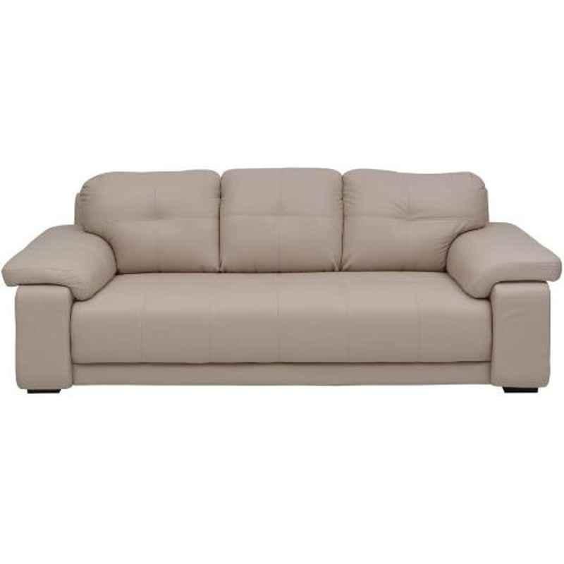 Evok Beige Marina New Leatherette 3 Seater Sofa, IT00057824