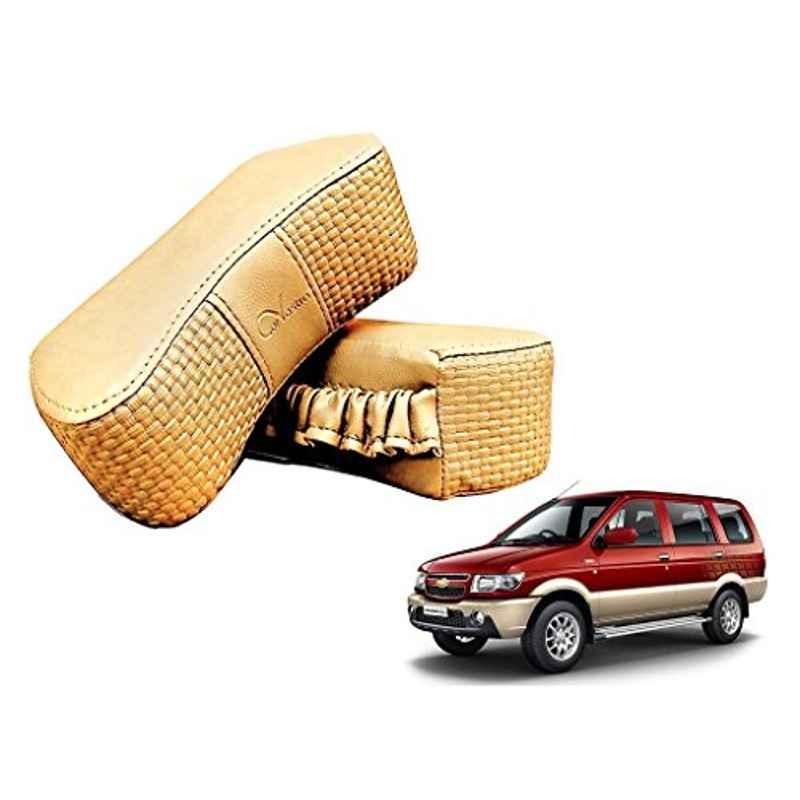 Kozdiko 2 Pcs Memory Foam Beige Luxurious Neck Rest Set for Chevrolet Tavera, koz_27835
