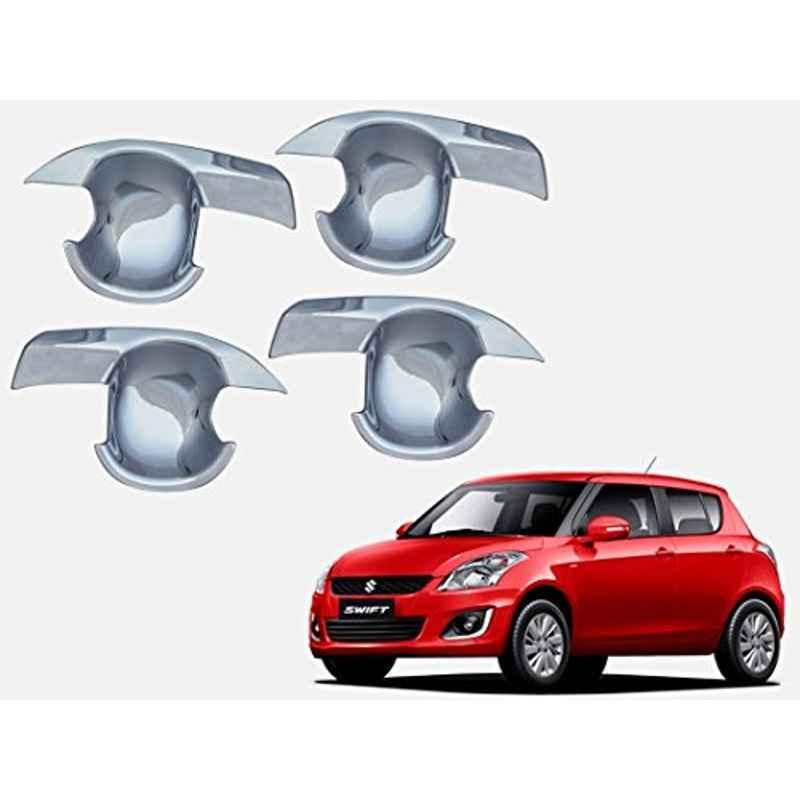 Auto Pearl 4 Pcs ABS Chrome Finish Car Door Handle Bowl Cover Set for with Sensor Model Maruti Suzuki Swift Type-4