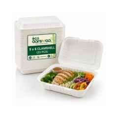 Eco Aaroyaa 9x6 inch Bagasse Clamshell (Pack of 25)