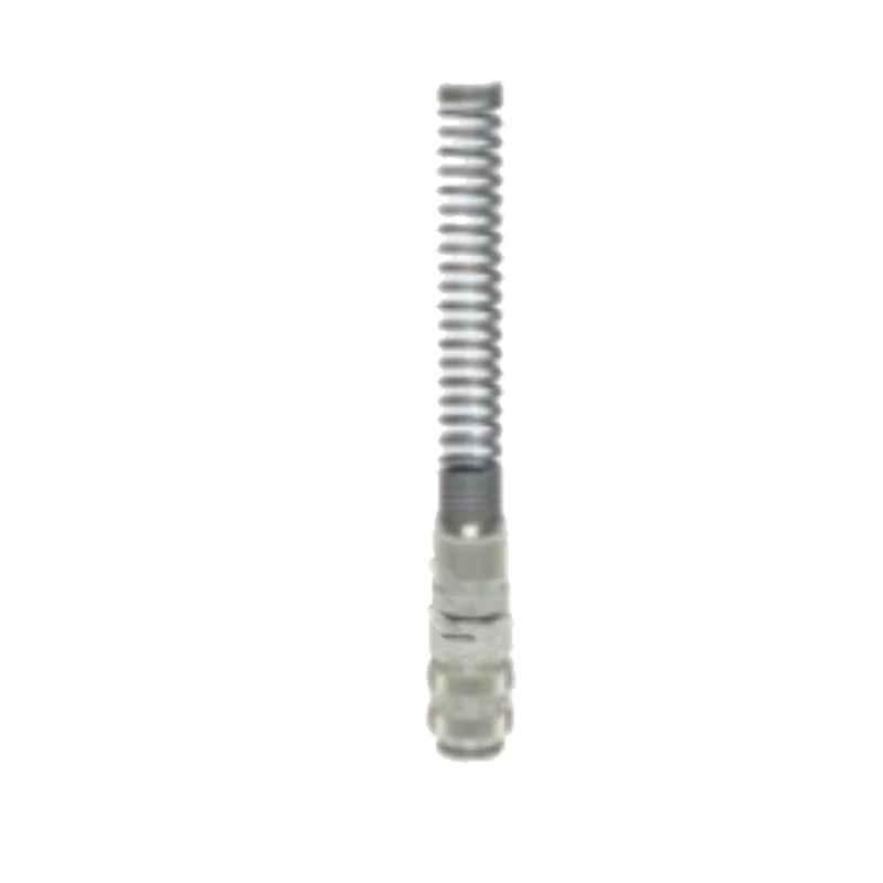 Ludecke ESMN6TQFO 6x8mm Straight Through Mini Quick Plated Squeeze Nut & Spring Guard Connect Coupling
