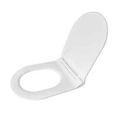 Happy Homes 44.4x36cm Plastic White Round Commode Seat Cover with Soft Close Mechanism
