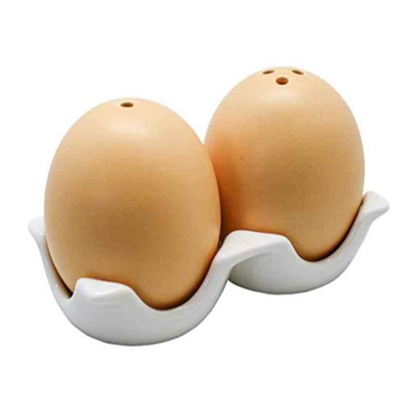 Nerthus FIH 352 Ceramic Beige Egg Salt & Pepper Shaker