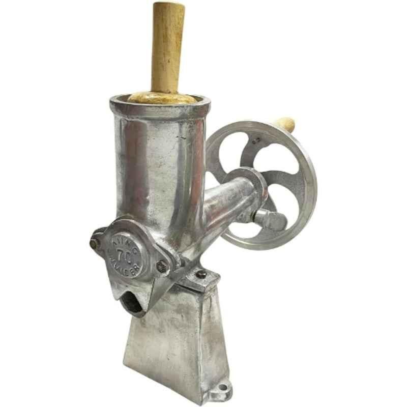 KIING Aluminium Silver Number 70 Commercial Hand Juicer with Wheel for Vegetables & Fruits