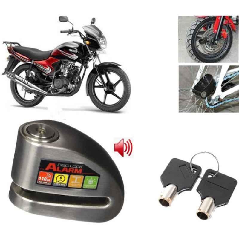 Auto Pearl Steel Black Anti-Theft Alarm Disc Brake Lock for YBR 110, Lock_853