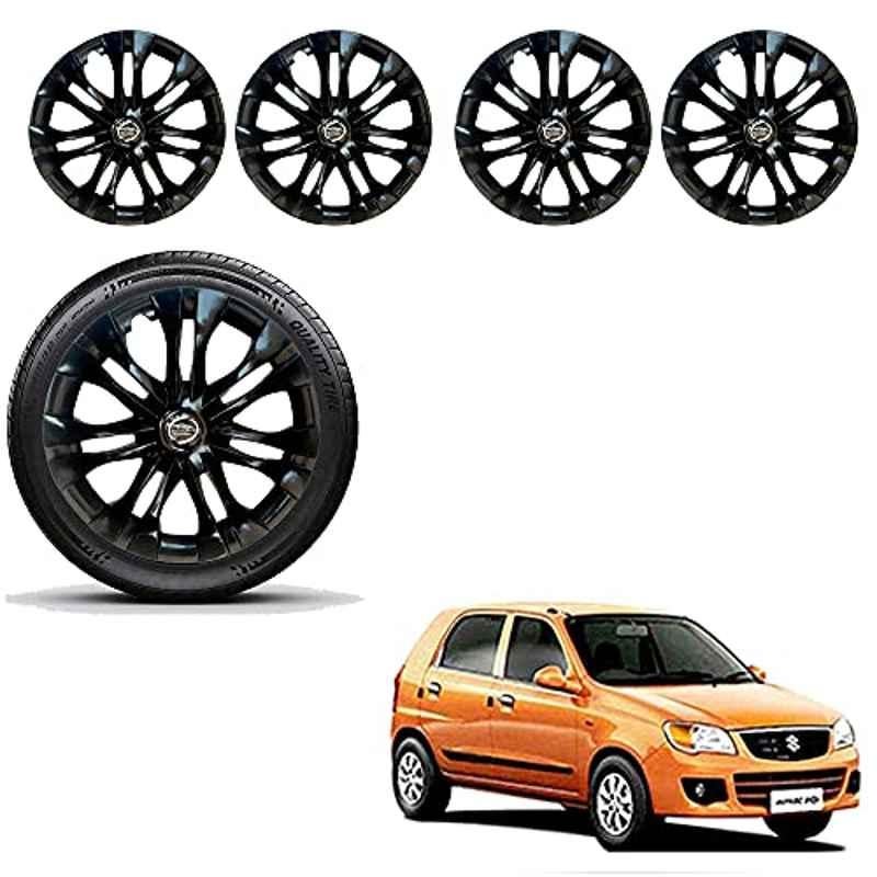 Auto Pearl 4 Pcs 13 inch ABS Black Car Wheel Cover Set for Maruti Suzuki Alto K10 Old, WCBLK14