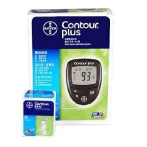 Bayer Contour Plus Black Glucometer with 25 Test Strips & 5 Lancets