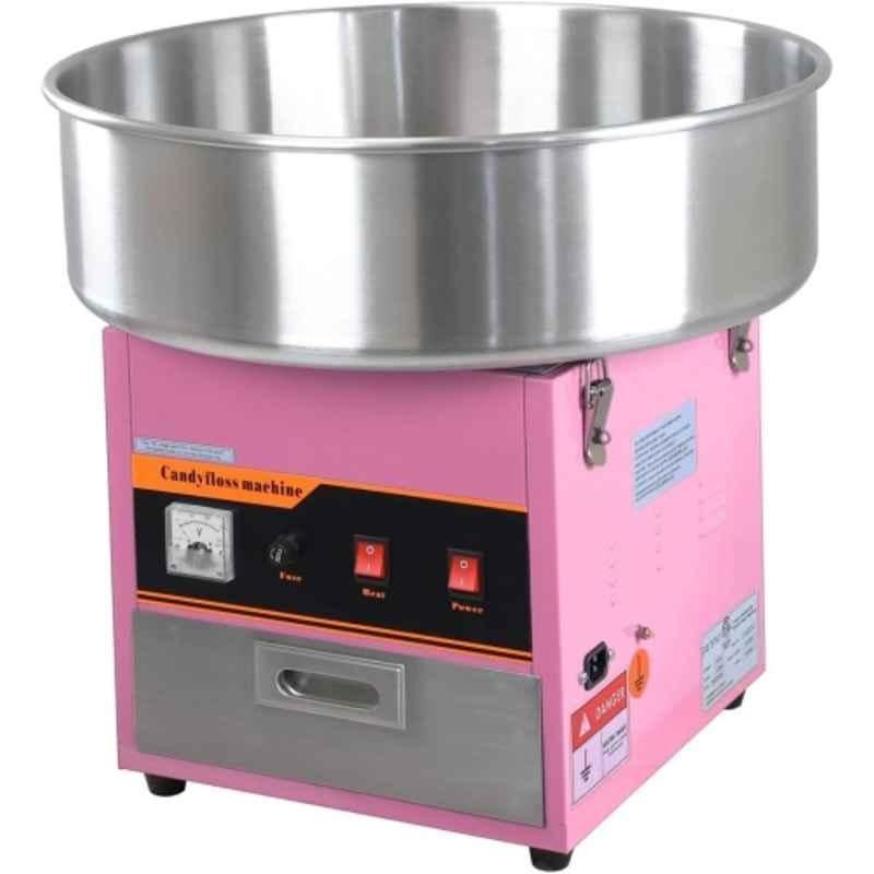 Khushi Udyog Stainless Steel Silver & Pink Cotton Candy Machine