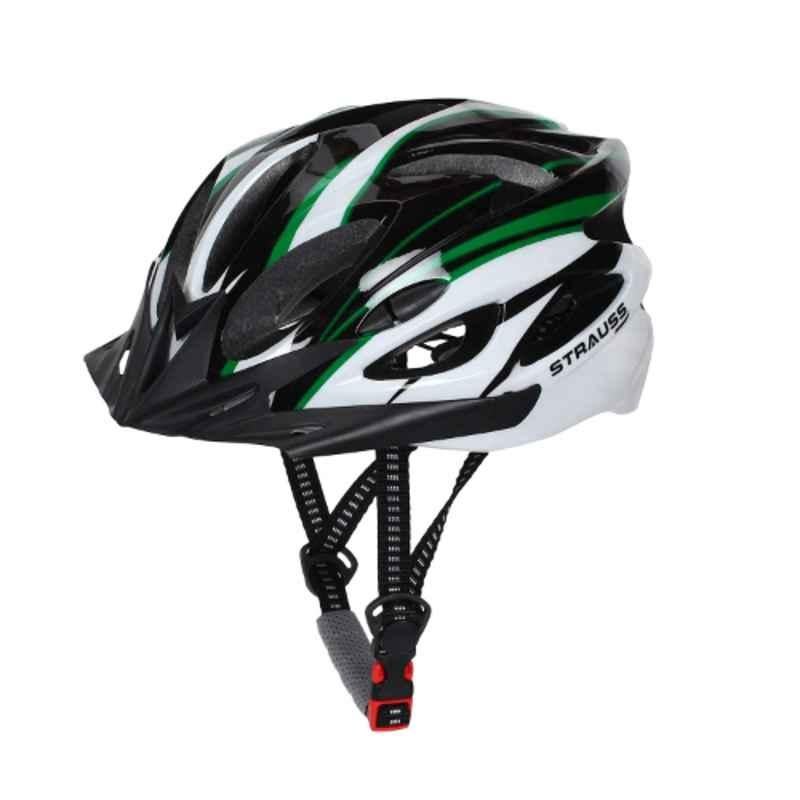 Strauss 21cm PC & EPS Foam Black, Green & White Cycling Helmet, ST-1851