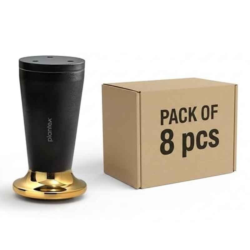 Plantex 4 inch Aluminium Black & Gold Sofa Legs with Rubber Grip, DTS-87 (Pack of 8)