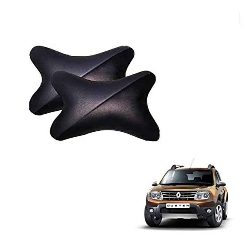 Kozdiko 2 Pcs Memory Foam Grey & Black Car Neck Rest Cushion Pillow Set for Renault Duster