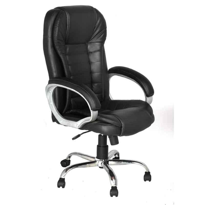 High Living Bottle Leatherette High Back Black Office Chair