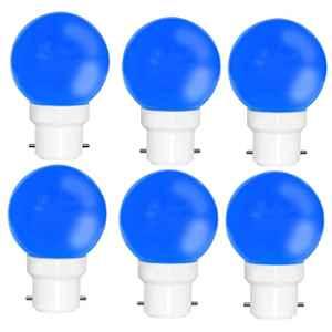 Fybros Nuit 0.5W Polycarbonate Blue Round LED Bulb, FLS5444F (Pack of 6)