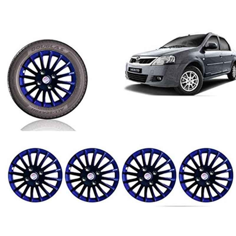 Auto Pearl 4 Pcs 14 inch ABS Black & Blue Car Wheel Cover Set for Mahindra Mahindra Verito