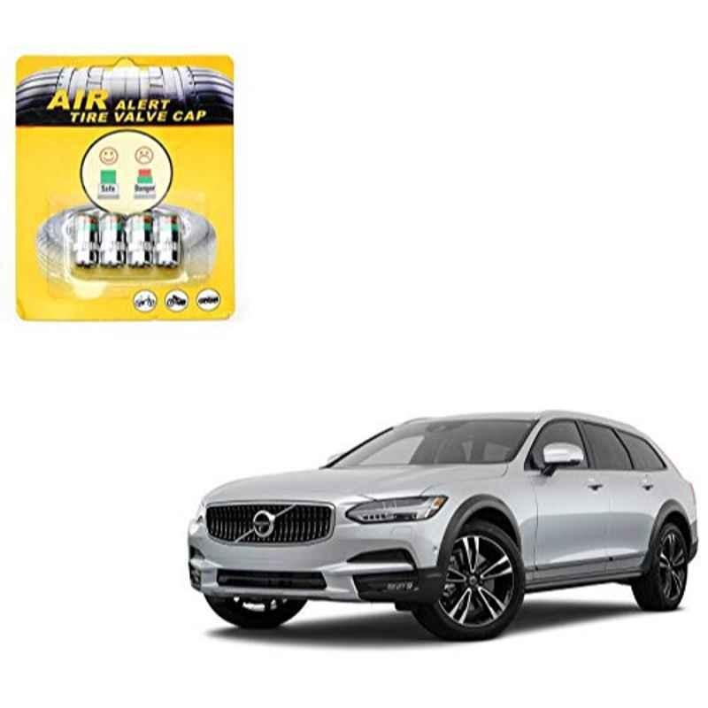 Kozdiko 4 Pcs Iron Air Pressure Alert Car Tyre Valve Caps Set for Volvo V90