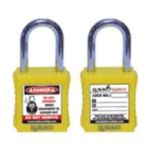 Lukko Safety 38mm Metal Shackle Yellow Safety Lockout Padlockwith 2 Master Keys, LS-LC37