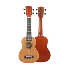 Techno 21 inch Mahogany Natural Soprano Ukulele with Strap & Carry Bag, RJ-UK-221