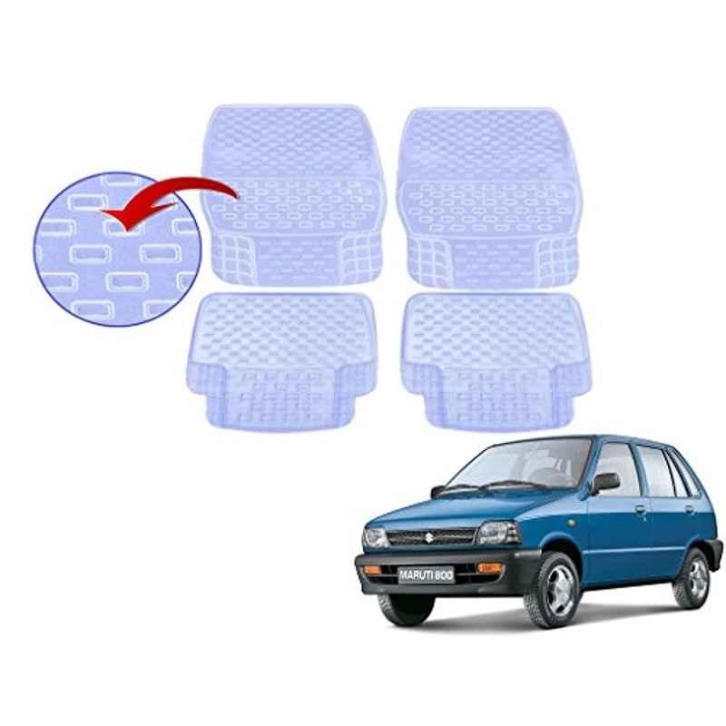 Kozdiko 93043 4 Pcs Rubber & PVC Clear Car Floor Mat Set for Maruti Suzuki 800