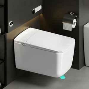 Plantex Ceramic White P Trap Smart Western Commode with Foot Sensor, APS-A-002