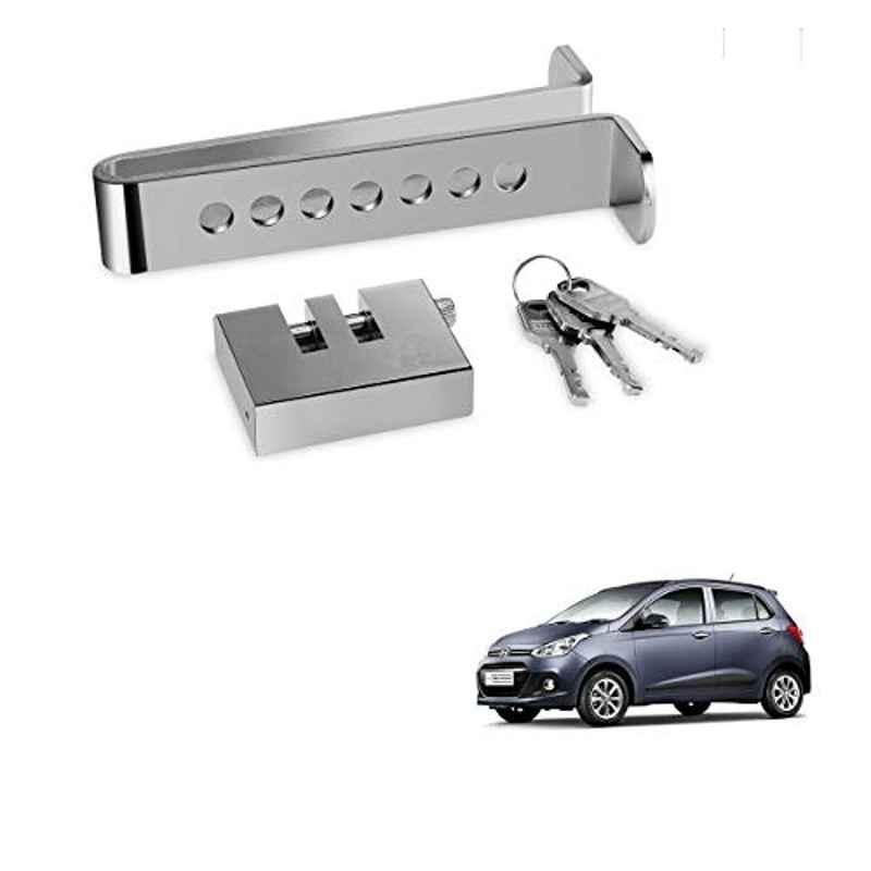 Kozdiko Stainless Steel 8 Holes Clutch & Brake Pedal Anti Theft Car Lock with 3 Keys for Hyundai Grand i10