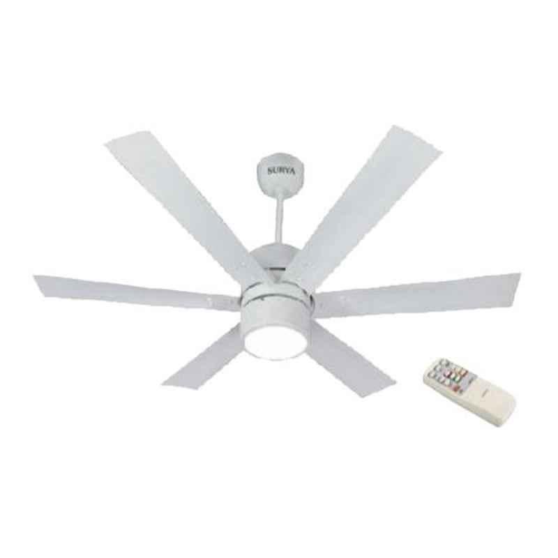 Surya Airosta 78W White Ceiling Fan with LED & Remote, Sweep: 1200 mm