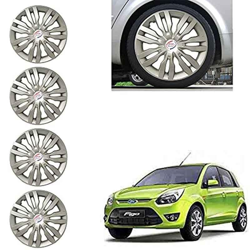 Auto Pearl 4 Pcs 14 inch ABS Silver Wheel Cover Set for Ford Figo Type-1