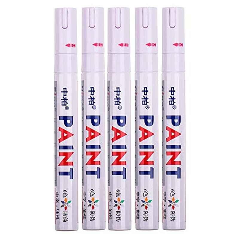 White Rubber Tyre Tread Permanent Paint Marker (Pack of 5)
