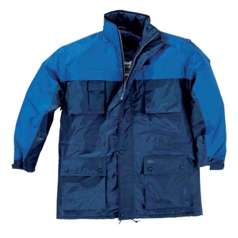 Deltaplus Kingston Polyester Black & Navy Blue VE Rain Parka Jacket, Size: L