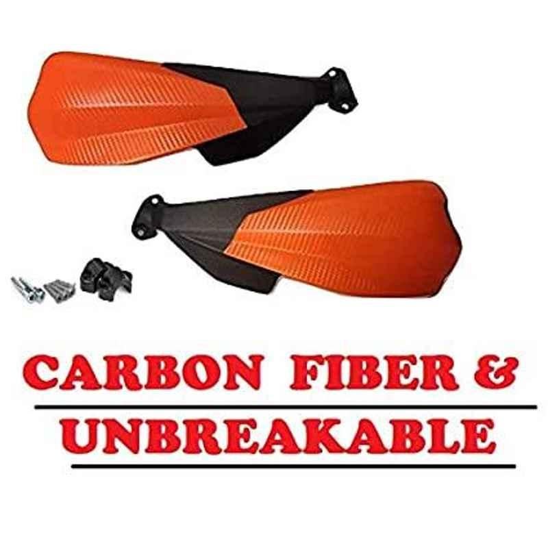 AOW Carbon Fibre Scratchproof Unbreakable Handle bar Handguard for KTM Duke All Models (Orange) T-17