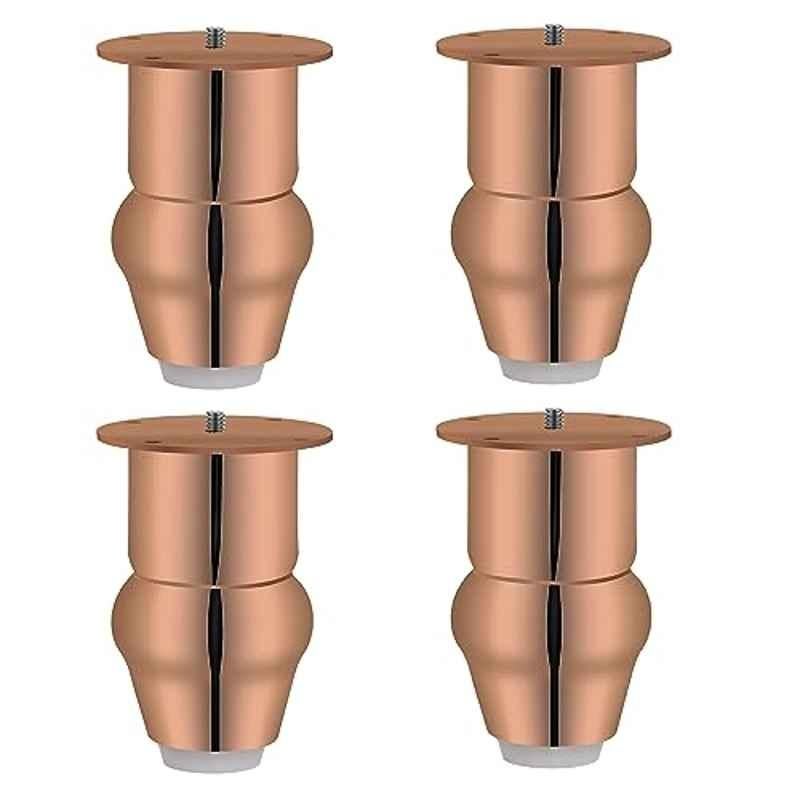 Plantex Heavy Duty Stainless Steel 4 inch Sofa Leg/Bed Furniture Leg Pair for Home/Furniture Sofa Legs for Table/Support Legs/Furniture Leg Rose Gold Finish Set of 4 Pcs