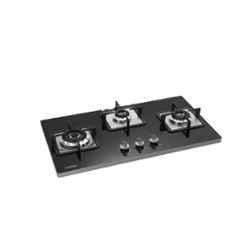 Hindware Rosia Plus 3B 76cm Glass Top Cooktop with 3 Brass Burner & Automatic Ignition, H 100123