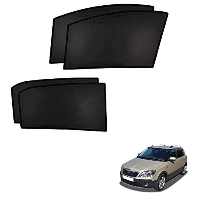 Kozdiko 4 Pcs Custom Fit Non Magnetic Curtains Mesh Car Sun Shade Set for Skoda Fabia