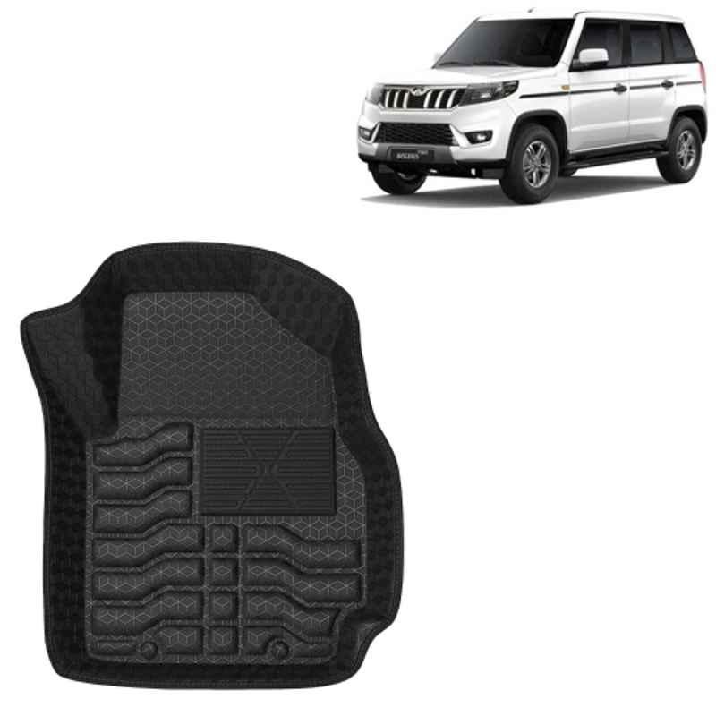 Kingsway 4 Pcs Premium 4.5D 100% Waterproof Tray Shape PVC Black Car Floor Mat Set for Mahindra Bolero Neo 2021 Onwards All Model
