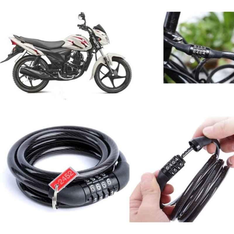 Auto Pearl PVC & Plastic Black Combination Cable Lock for Hayate