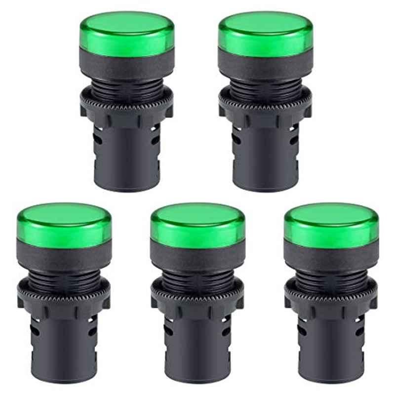 Uxcell 12V Green Round LED Indicator Lights, AD16-22D/S (Pack of 5)