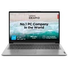 Lenovo IdeaPad 1 Cloud Grey Laptop with 13th Gen Intel Core i3-1315U/8GB/512GB SSD/Win 11 & 15.6 inch FHD Display, 83B40004IN