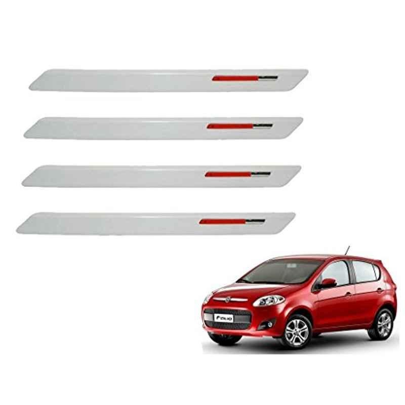 Kozdiko 4 Pcs White & Red Designer Car Bumper Protector Set for Fiat Palio, KOZ-27490