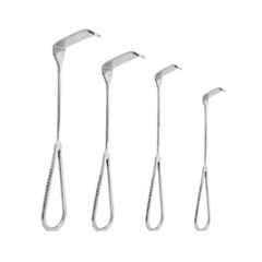Forgesy 4 Pcs 59x25, 45x18, 40x10 & 25x7mm Stainless Steel Silver Handheld Langenbeck Retractor Set