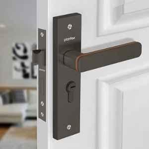 Plantex Heavy-Duty Main Door Mortise Lock Handle Set with 3 Keys, Brass Lock Body & Cylinder 8125 Grey & PVD Choco