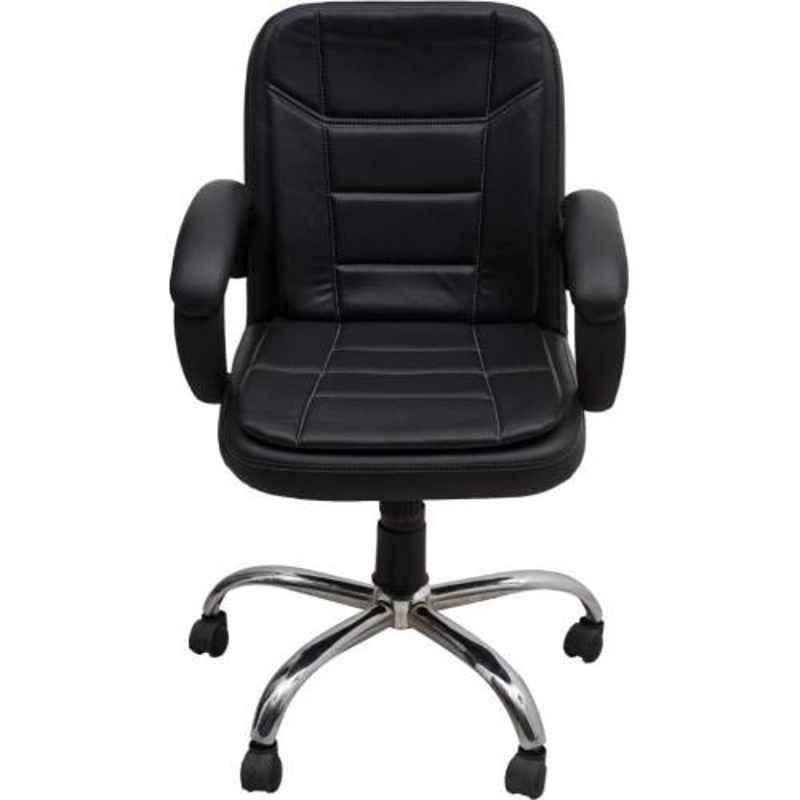 Sunview Dynamic Leatherette Black Low Back Office Chair with Adjustable Height