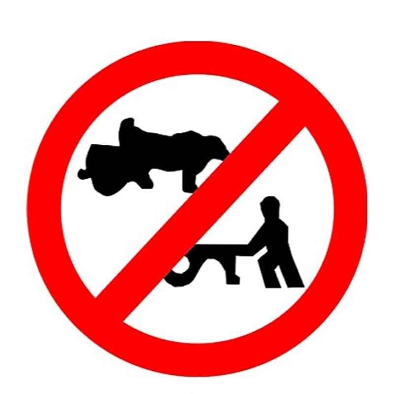 Ladwa 600mm Aluminium Red & White Circle Hand Carts Prohibited Mandatory Retro Reflective Road Signage, LSI-MCSB-600mm-HCP