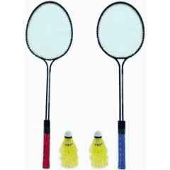 STYRKR 2 Pcs Multicolour Badminton Racket Pack of 2 Pcs with 6 Pcs Plastic Shuttles Badminton Kit