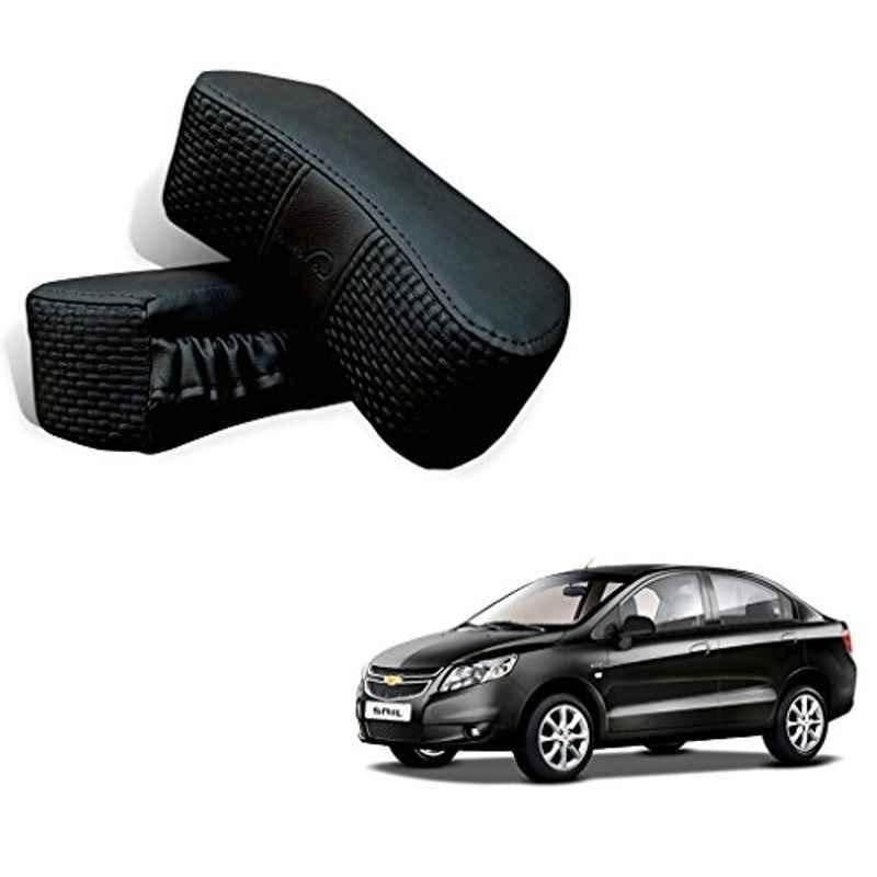 Kozdiko 2 Pcs Memory Foam Black Car Vastra Neck Rest Cushion Set for Chevrolet Sail, koz_5254