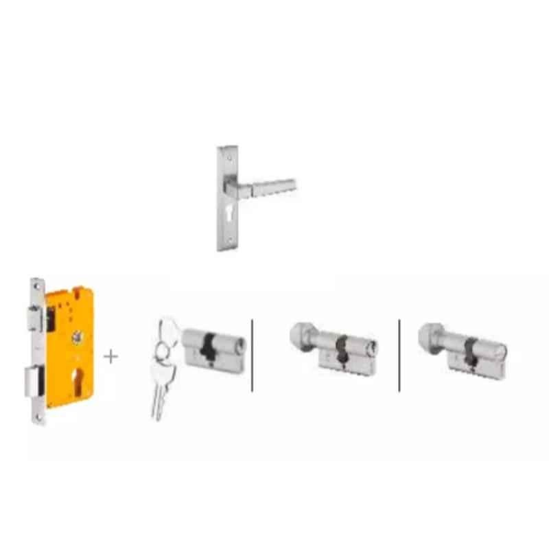 Dorset Cosmo HL CS 8 inch Zinc SC Finish Lock Set with Knob & 60mm Key Cylinder (Pack of 3)