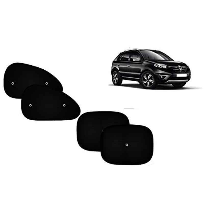 Auto Pearl 4 Pcs PVC & Mesh Black Window Side Sun Shade Set for Renault Koleos