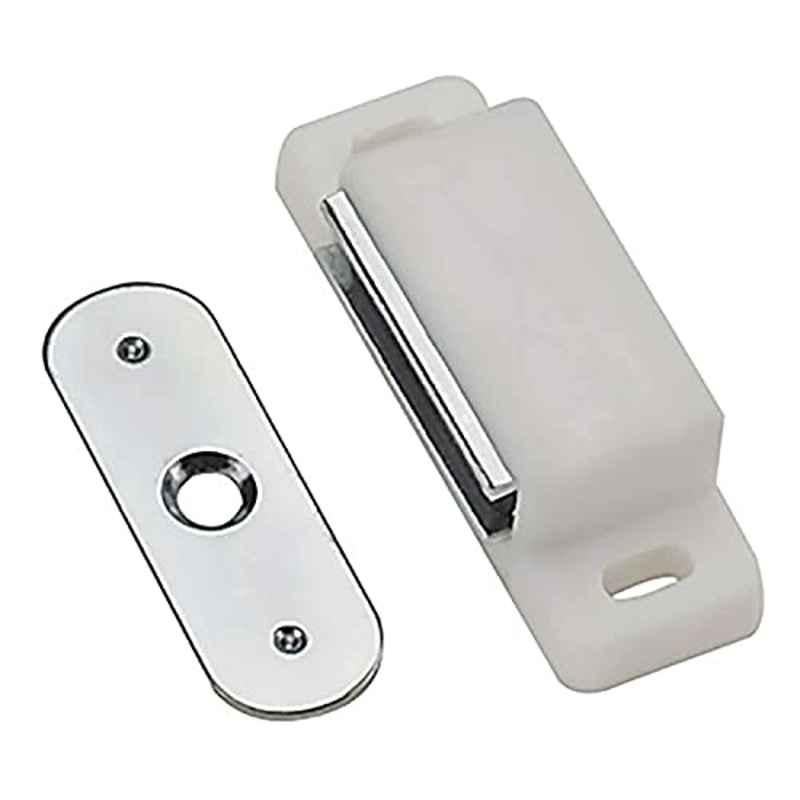 National Hardware 2.03x1.12 inch Steel White Magnecatch Door Stopper, N149-898