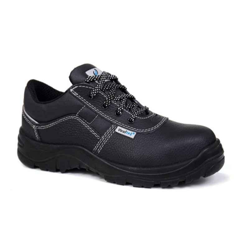 Vaultex SGN Leather Black Safety Shoes, Size: 38