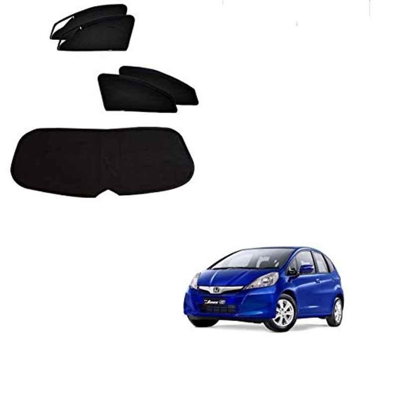 Kozdiko 5 Pcs Polyester Magnetic Zipper Car Sunshade Set with Dicky Curtain for Honda Old Jazz 2009-2014