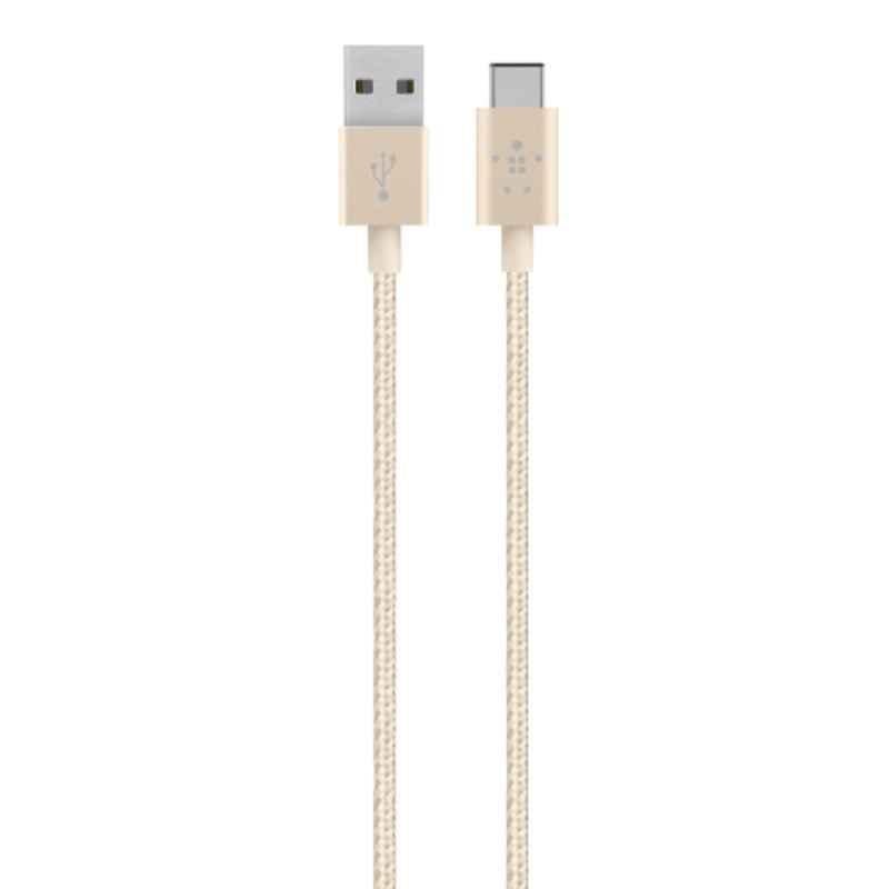 Belkin Mixit 1.2m Gold USB C to USB A Charging Cable, F2CU060bt04-GLD