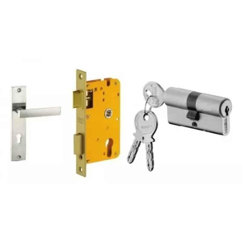 Dorset HL Series Eden 70mm Stainless Steel Door Handle Lock Set with Both Side Key Cylinder (Pack of 4)